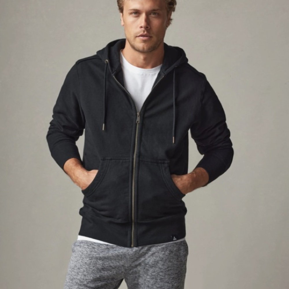 American Giant Men Classic Hoodie Full ZIP Jacket Black Sz L